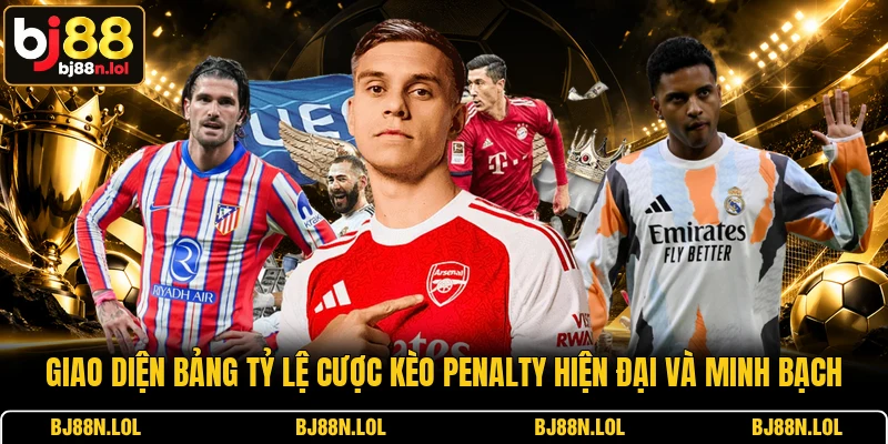 Giao diện bảng tỷ lệ cược kèo penalty hiện đại và minh bạch