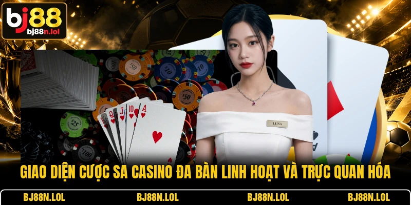 Giao diện cược SA Casino đa bàn linh hoạt và trực quan hóa